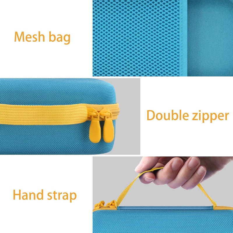 Baval Case Compatible with 3Doodler Start+ Essentials/3Doodler Flow 3D Printing Pen,Storage Holder for 3D Pen PLA Filament and Charger (Blue Case,Yellow Zipper) - Image 4